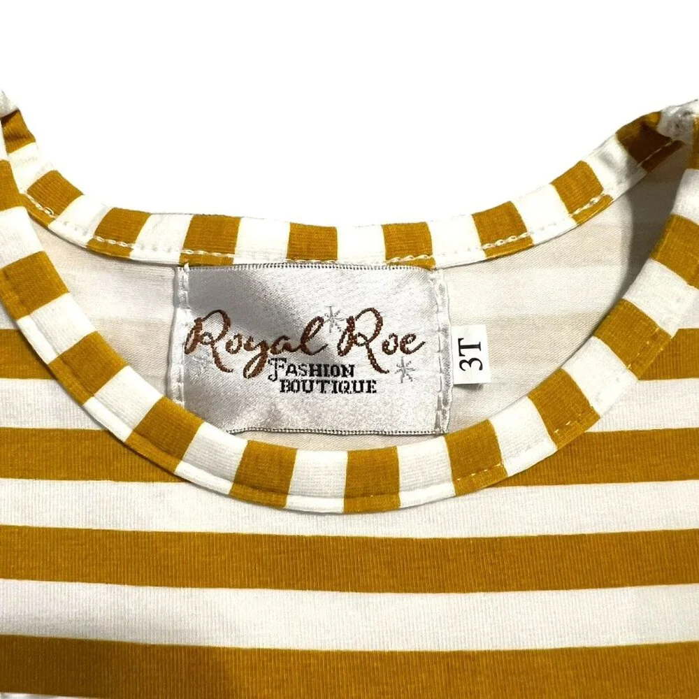 Royal Roe 3T Handmade Floral & Stripes Dress